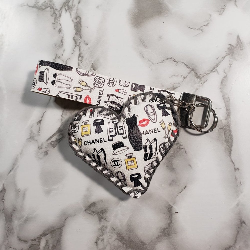 Wristlet with Heart Keychain